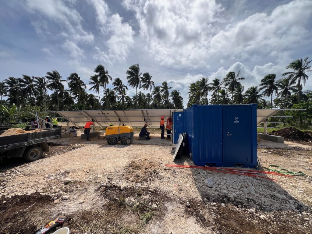 SolarRO system installation works in remote island