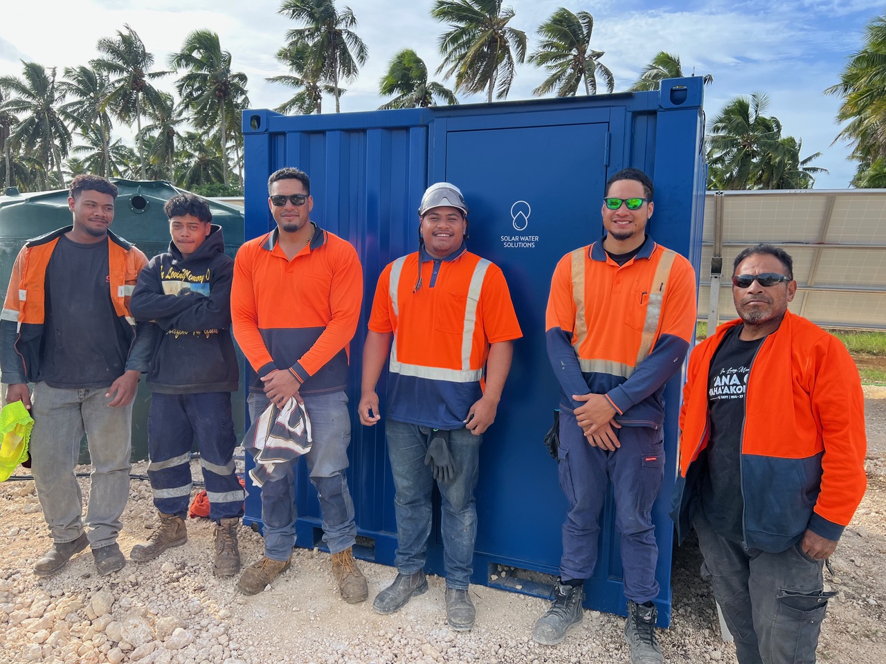 Tonga solar desalination system service team