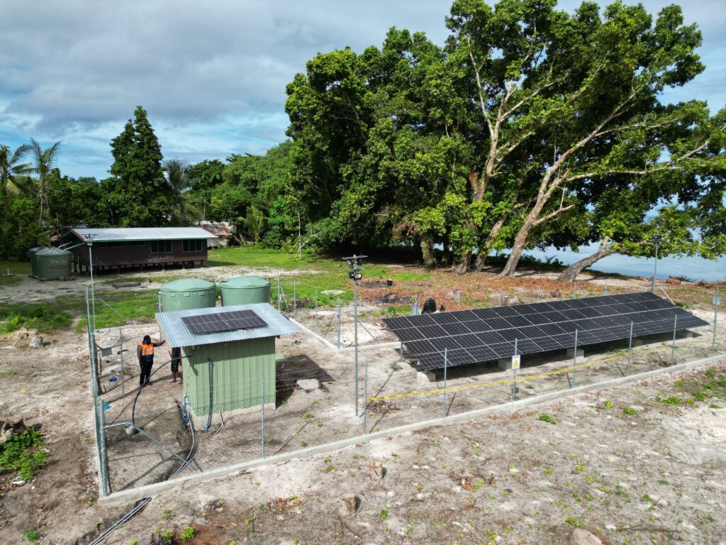 solar water desalination system at seashore